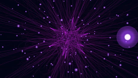 an abstract purple star design using lines and dots, with lines radiating from the center and dots spread evenly across the star's surface, creating a unique and intricate pattern