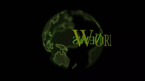 digital earth rotating with world news text revolving