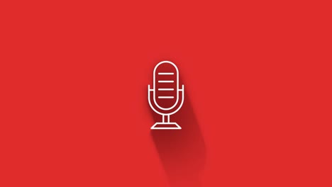 diseño de icono de sombra larga aislado en fondo rojo. contorno de icono web. gráficos en movimiento.