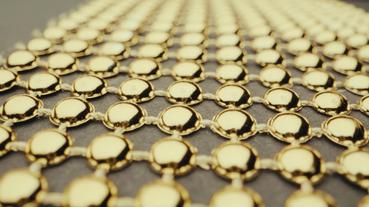 Close-up of Gold Beaded Fabric