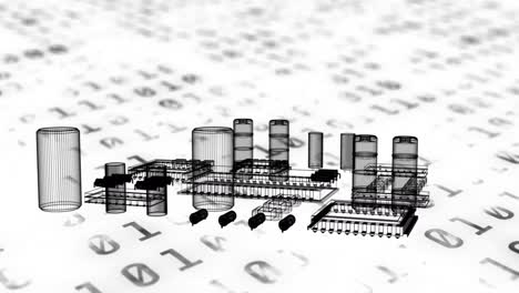 animation of binary coding and data processing over computer processor