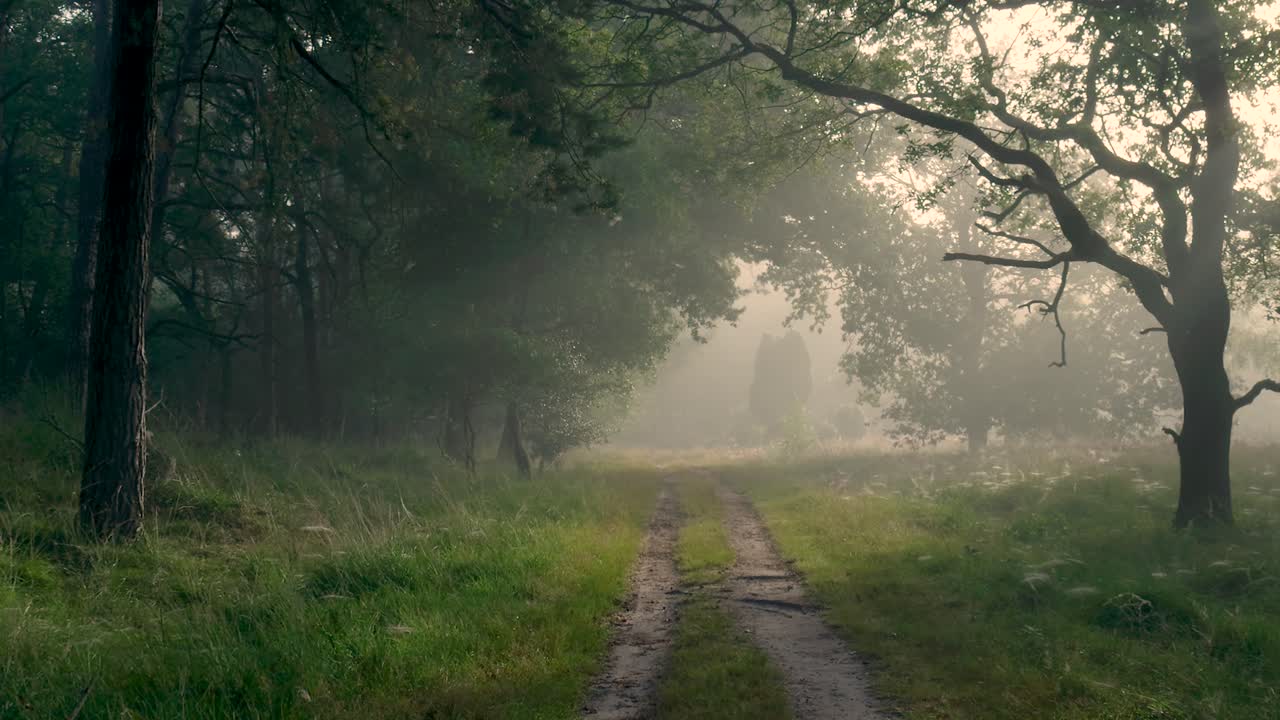 안개가 가득한 숲길