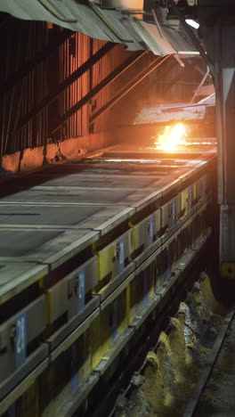 metal casting process in a steel mill