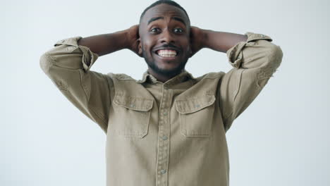 excited black man