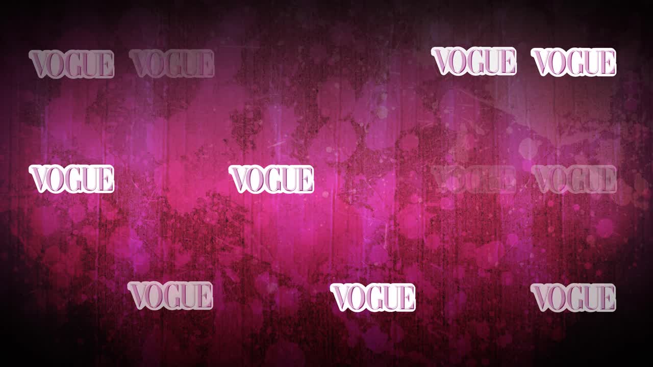 animación del texto de la moda repetido en fondo rosa