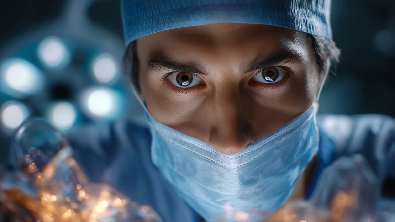 En sundhedspersonales intense fokus i et kirurgisk miljø: Indfanger essensen af præcision og omhu inden for moderne sundhedsdynamikker