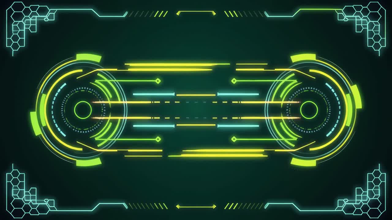 Futuristic HUD Interface with Glowing Digital Elements
