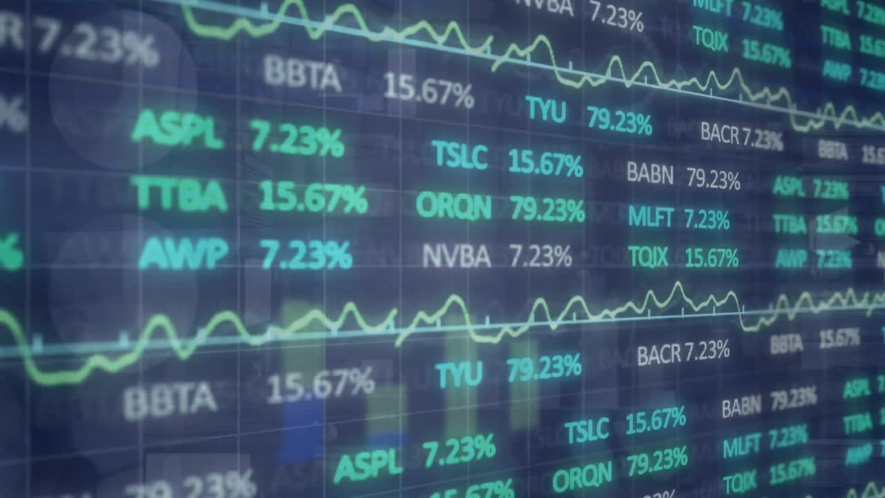 Animazione dell'elaborazione di dati finanziari su griglia