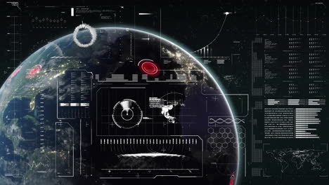 animación de procesamiento de datos y diagramas en todo el mundo