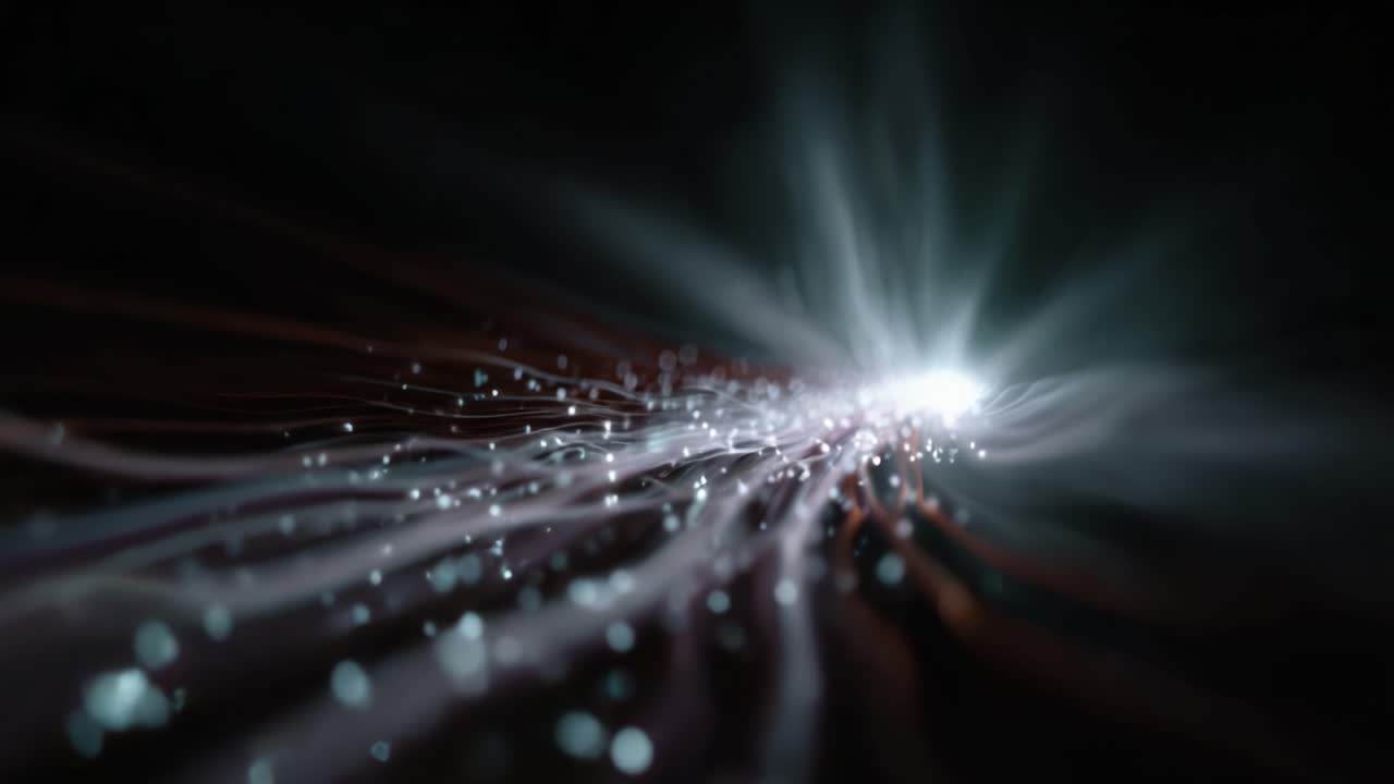 Captivating Particle Flow of Light and Energy in a Dark Space, Creating a Beautiful Abstract Background for Digital and Visual Art Projects