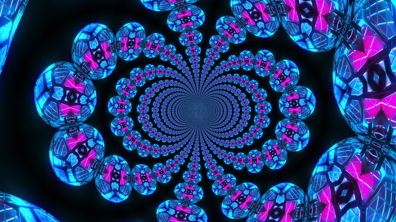 abstracto túnel caleidoscópico hecho de esferas