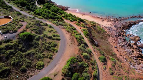 Aerial view of seascape along the vast beach on the South Coast during summer