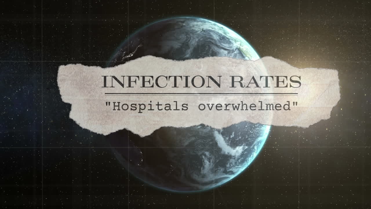 지구가 회전하는 신문 헤드라인의 애니메이션