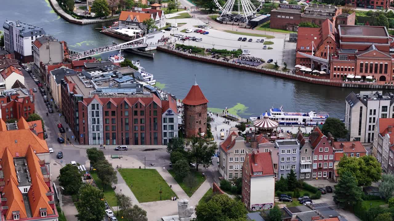 Exploring Gdansk, Poland, Aerial View of Old Town and Attractions
