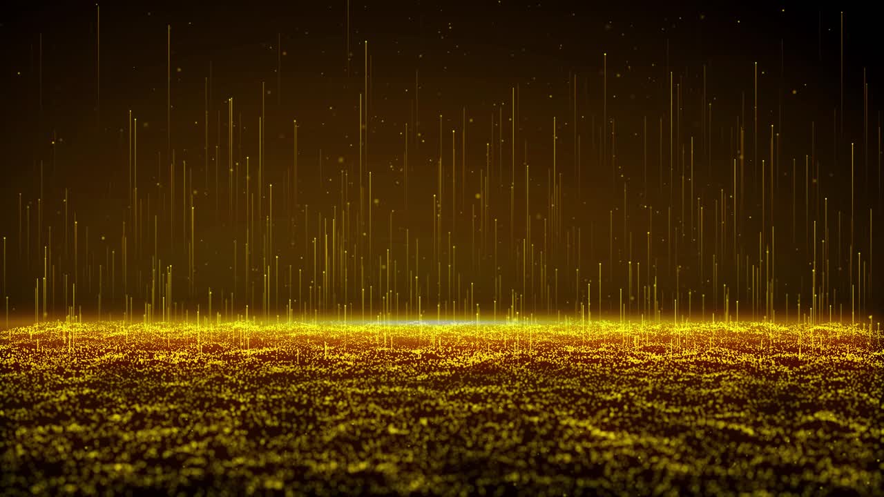 Golden particles freely rising floating spotlight particles wave stage decoration background event