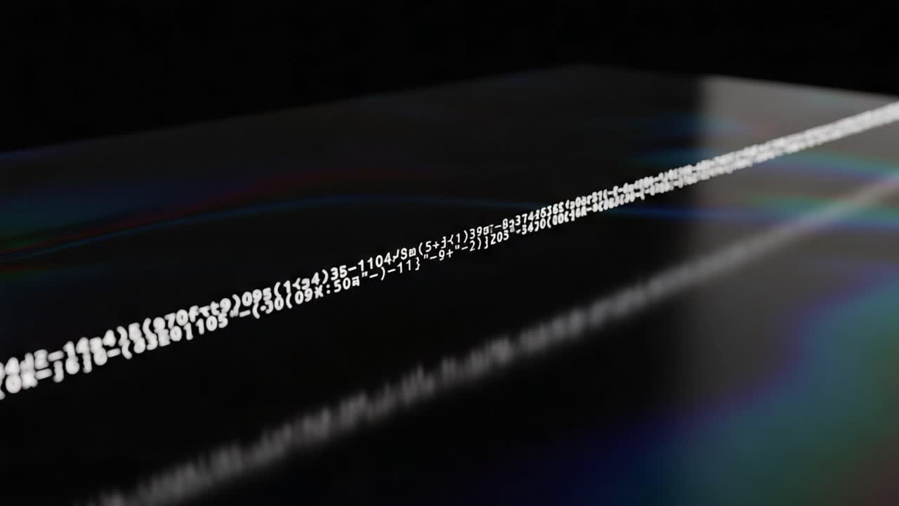 Exploring the Aesthetics of Data: A Close-Up Perspective on a Stream of Numeric Values Gliding Across a Reflective Surface