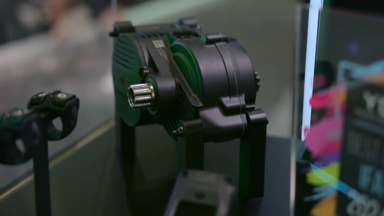 DJI Avinox E-bike Drive System Showcased At IFA Exhibit In Berlin, Germany. closeup, tilt-up