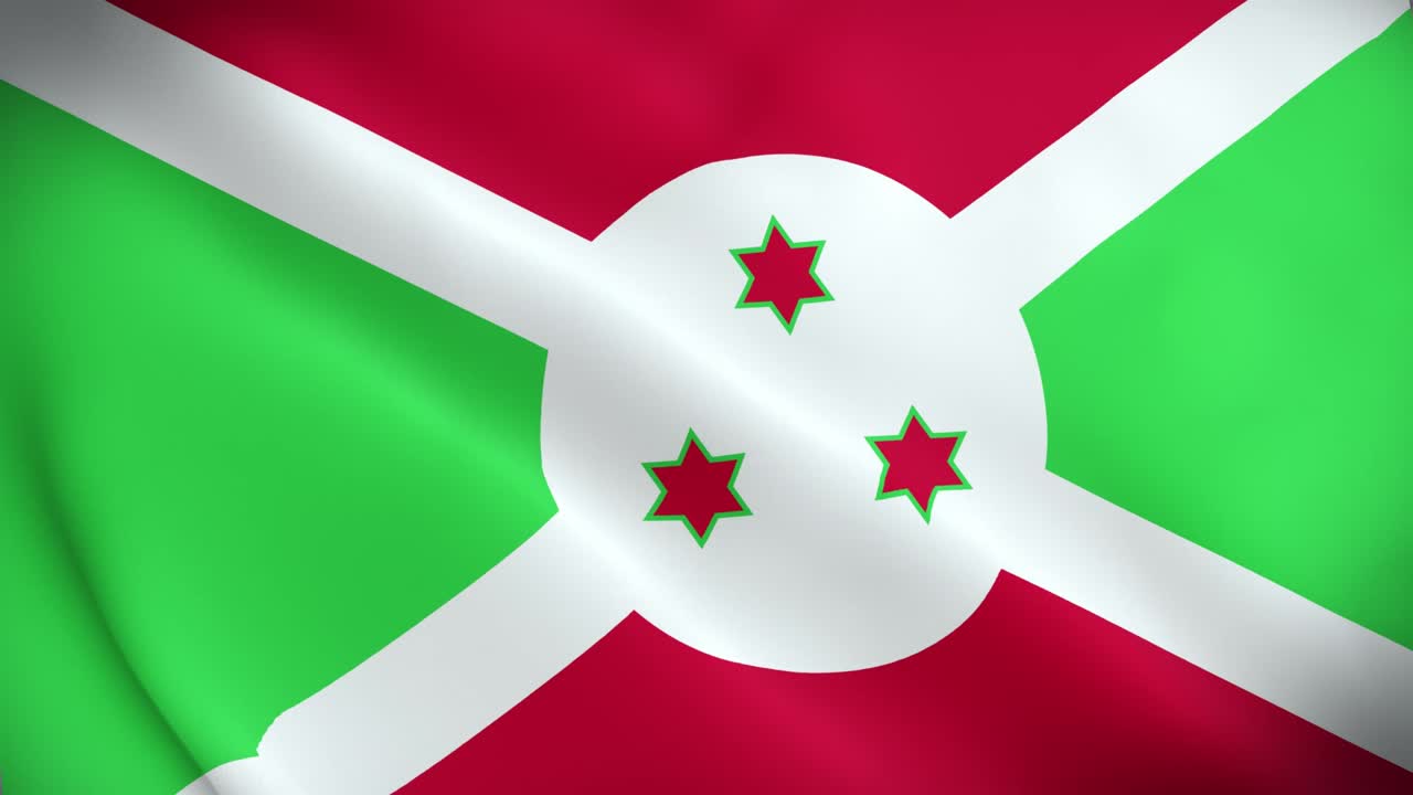 signo animado nacional de 4k de burundi, bandera animada de burundi, agitación de la bandera de burundi, la bandera nacional de burundi animada.