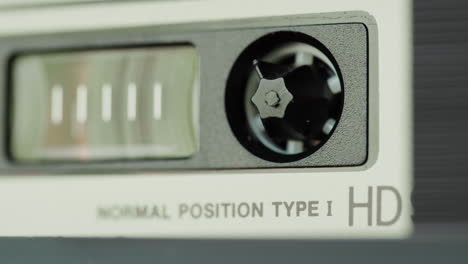 close-up of an audio cassette