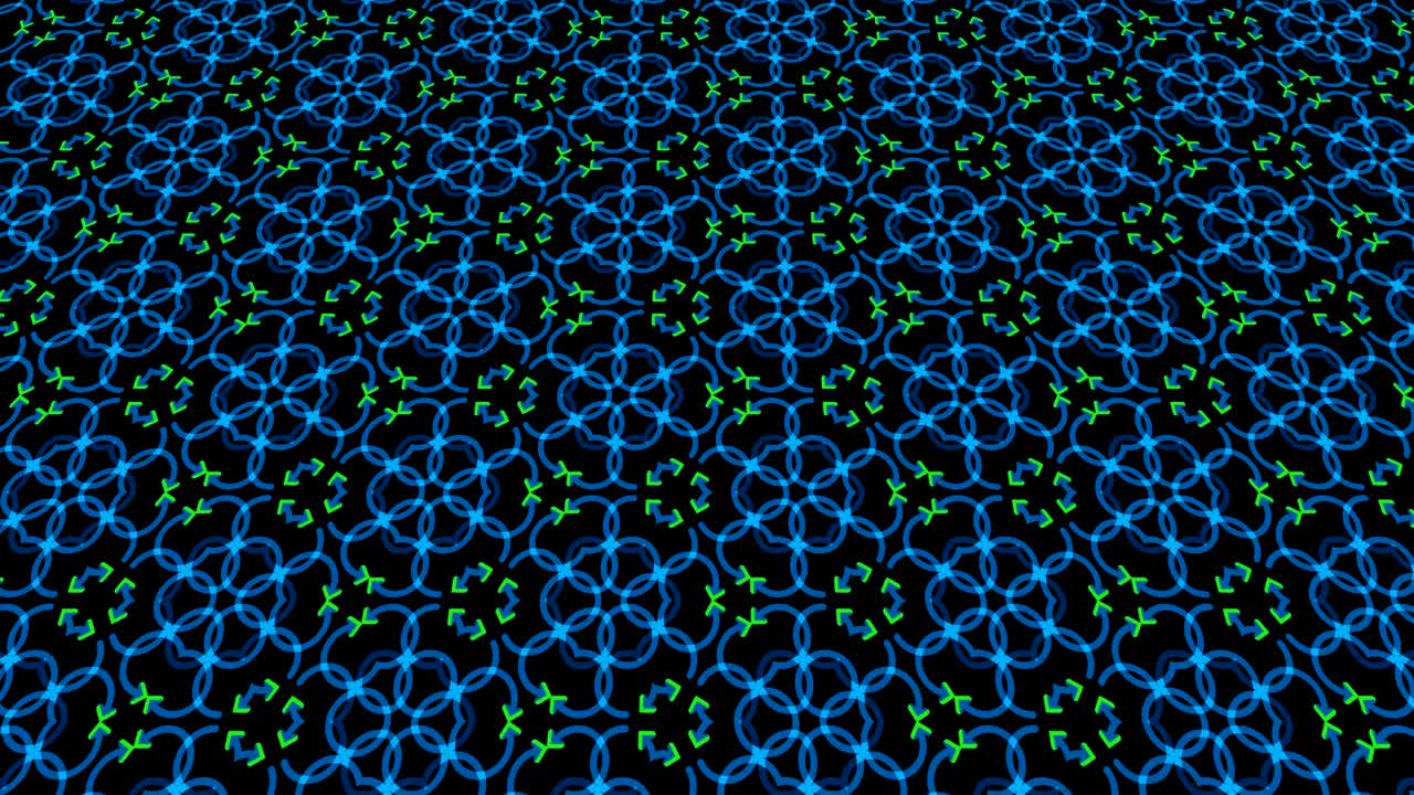 위로 기울어지고 움직이는 기하학적 형상을 가진 그래픽 비디오 패턴.