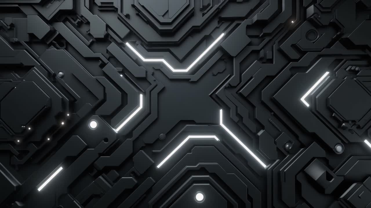 Abstract Digital Technology Background with Glowing Circuit Lines