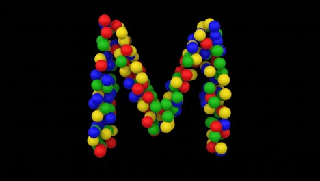 toy ball animation themed font  letter m