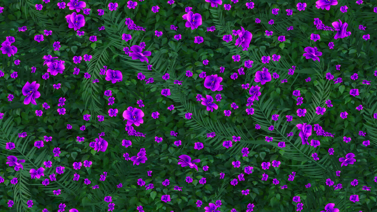 flor de orquídea fondo púrpura teja de bucle cayendo