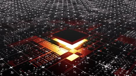 Animation of Abstract Central Computer Processors Concept