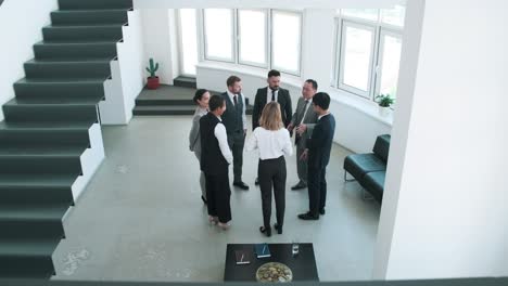 group of business people talking