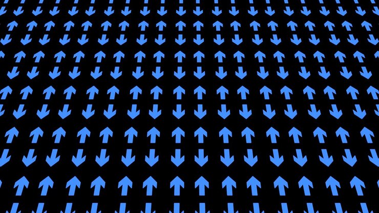 Motivo video grafico con figure geometriche che si inclina verso l'alto e si muove.