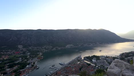 Kotor-bay-in-Montenegro-harbor-view-with-pan-movement