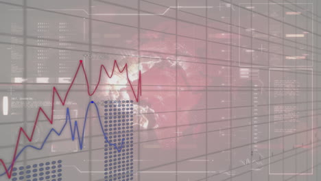 animation of data processing with globe on black background