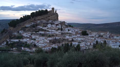 incredible village of montefrio in andalusia, spain at dusk