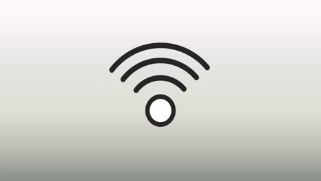 Animation-of-wifi-icon-against-copy-space-on-grey-gradient-background