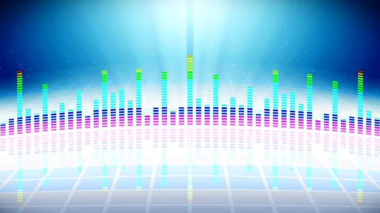 Farverige lydbølger til fest. Disko baggrund. Abstrakt farverigt bølgemønster. Loop-animation af musik-equalizer.