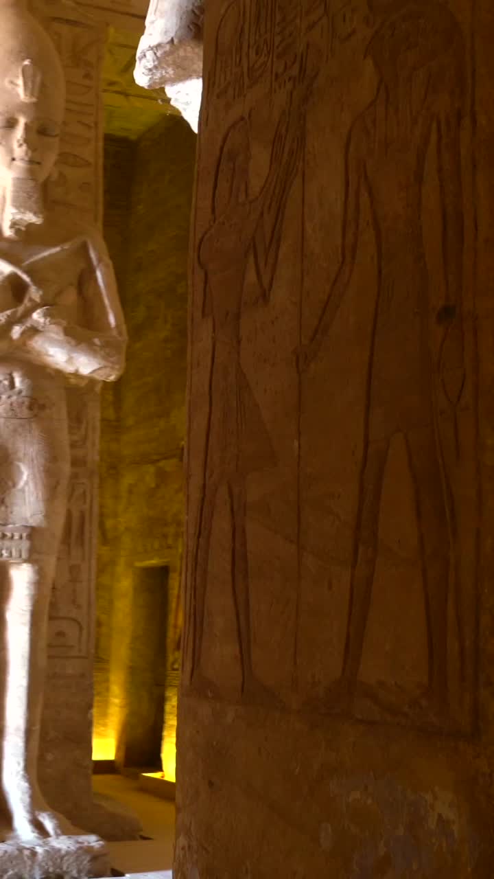 Statua e geroglifici dell'antico Egitto