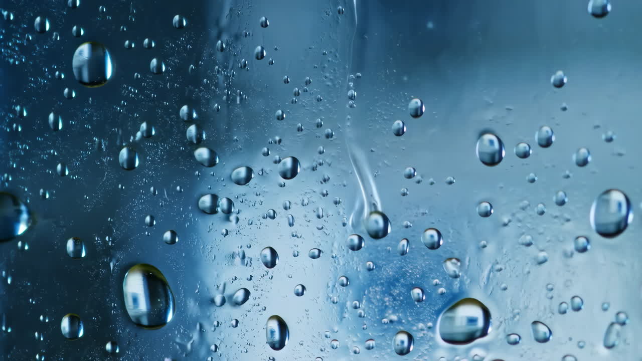 gotas de agua sobre la superficie de vidrio