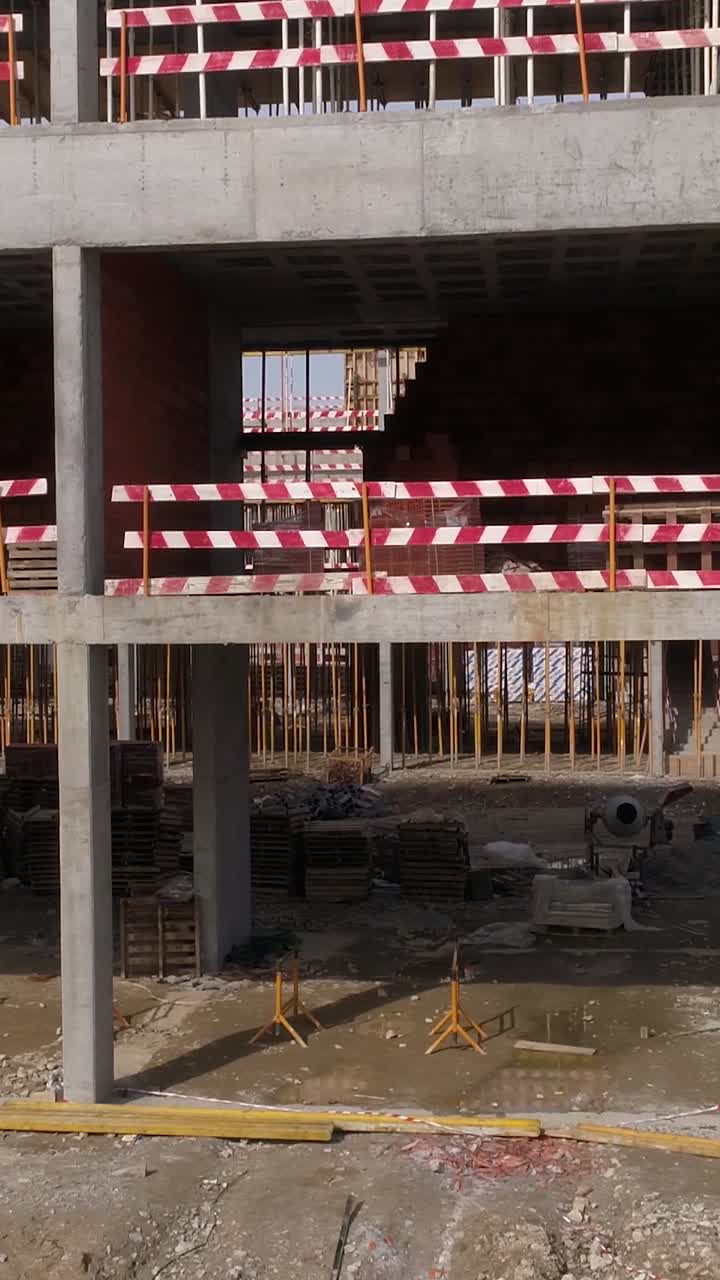 Aerial Building construction Vertical Video