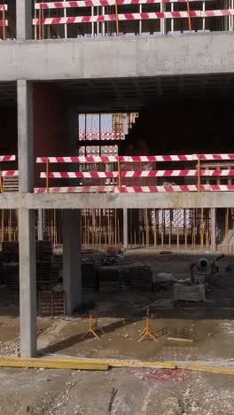 aerial building construction vertical video