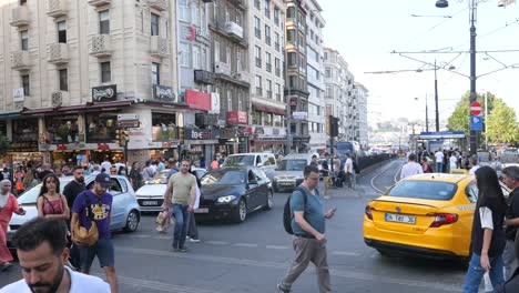 busy street scene in istanbul