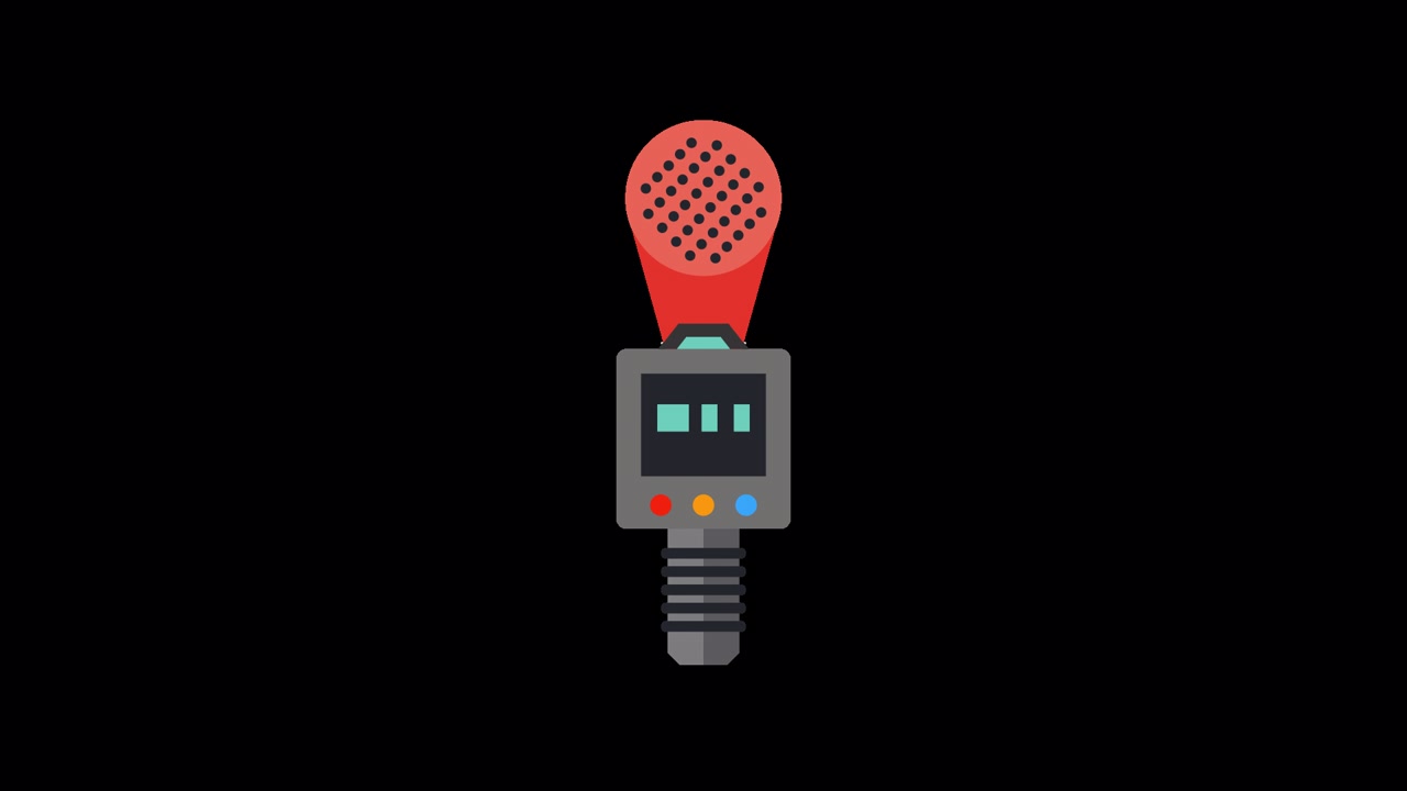 Animazione dell'Icona Microfono in Stile Flat Design