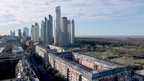 aerial cityscape with modern residential and business district in buenos aires