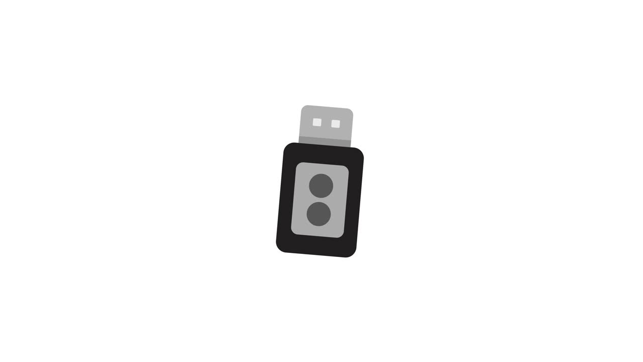 Icona animata di chiavetta USB su sfondo bianco