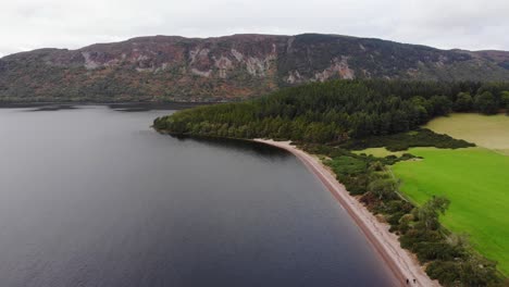 aerial view of loch and beach