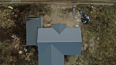 roof of newly built residential house