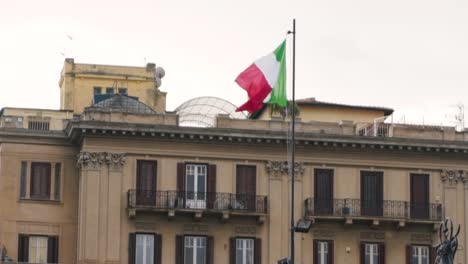 italian flag on building in rome