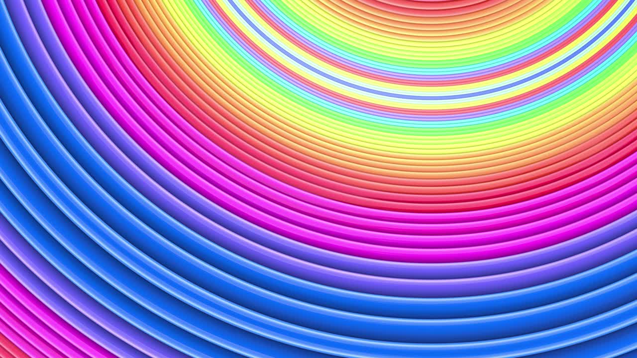 colores del arco iris rayas abstractas, fondo en 4k con pintura brillante brillante animación sin costuras suave con color gradiente líneas curvas 13