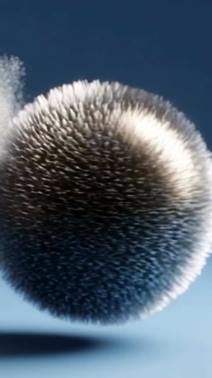 Uno sguardo affascinante a una massa sferica di particelle metalliche che rimbalzano nell'aria, mostrando un movimento accattivante e texture scintillanti con un tocco artistico.