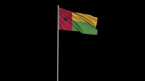 guinea biisau flag with alpha channel, 4k video is transparent