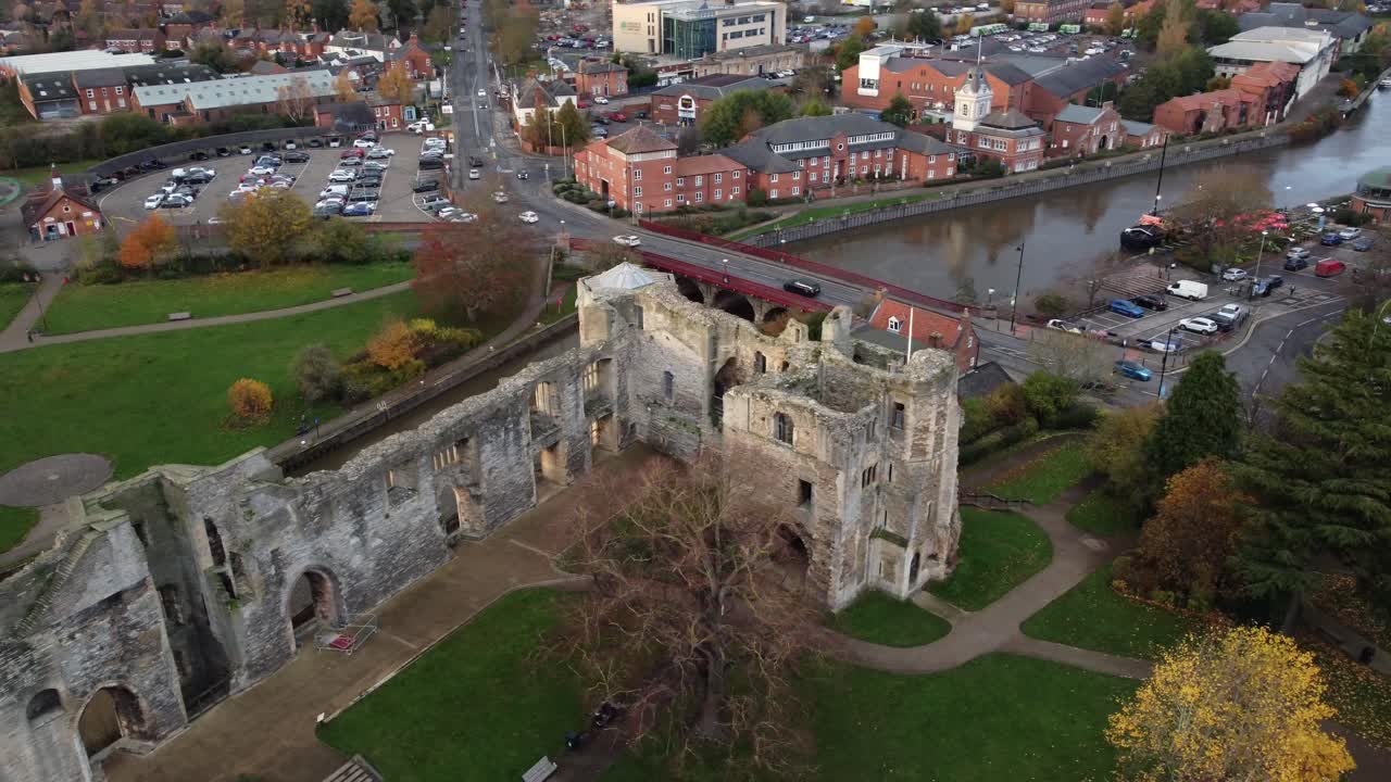 Aerial View of Newark Castle and Surroundings